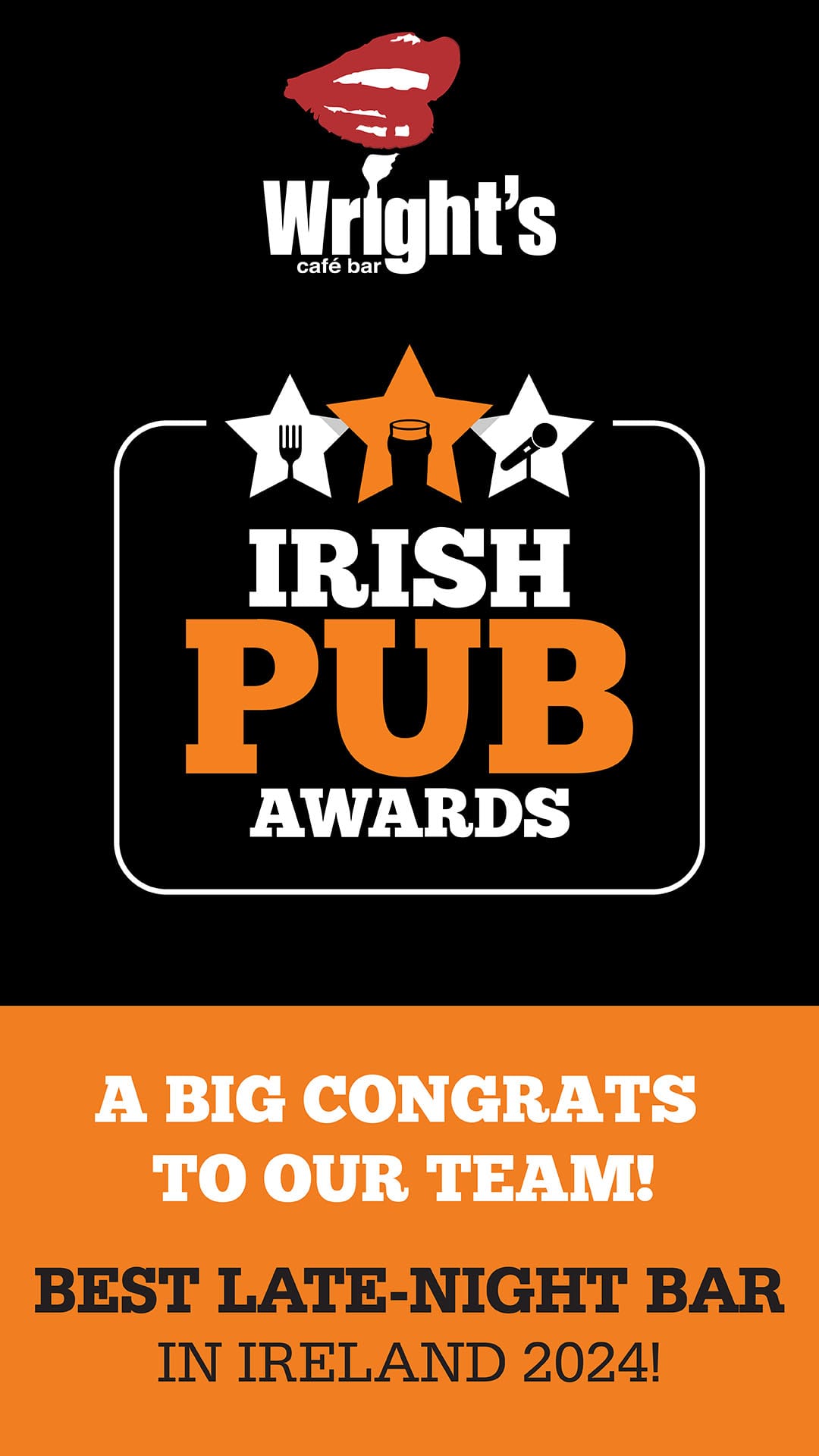 Wrights Cafe Bar Pub Award 2024 Wrights Cafe Bar Pub Award 2024